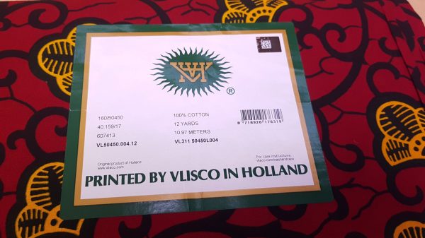 VLISCO Stoff Hollandais Afrikanischer Wax print - Rot   Gelbe Branch Online – Bild 3