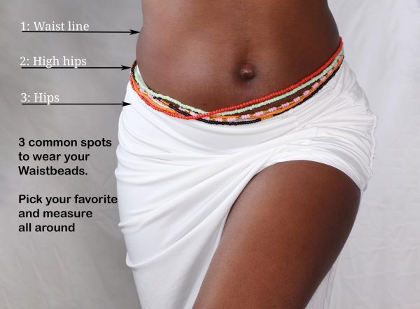 Waist Beads   Afrikanische Taillenkette - EKI- Rot (elastisch) Online-Verkauf – Bild 2