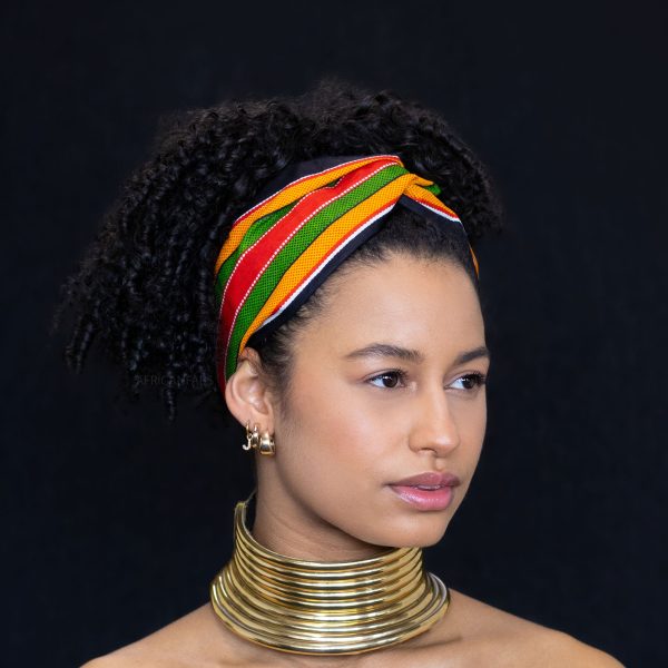 Haarband   Stirnband   Kopfband in Afrikanischer Print - Schwarz Pan African kente Rabatt