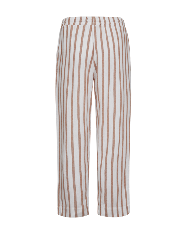 FQLAVISCO - STRIPED ANKLE PANTS - WHITE AND BROWN Rabatt – Bild 2