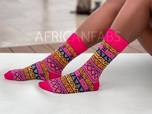 Afrikanische Socken   Afro-Socken   Mud-Socken - Rosa Schn?ppchen – Bild 2