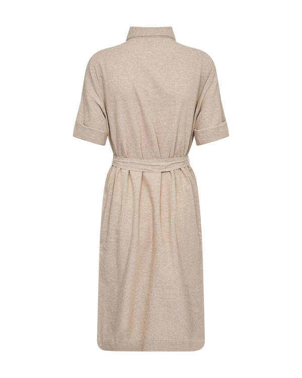FQLAVA - DRESS IN LINEN BLEND - BEIGE Online-Schn?ppchen – Bild 2
